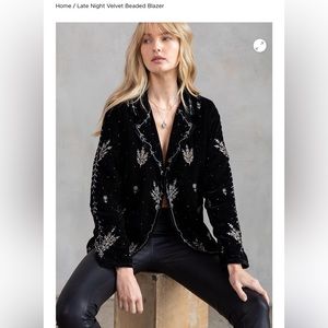 Lovestitch | New Years Late Night Velvet Beaded Blazer
